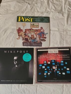 Mike Post 3 Vinyl Records Set - Multi Color Covers TV THEME SONG MASTER!